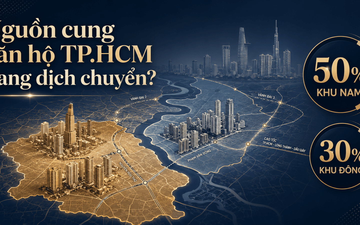 Nguồn cung căn hộ TP.HCM cuối 2026: Ba trục thị trường đang hình thành