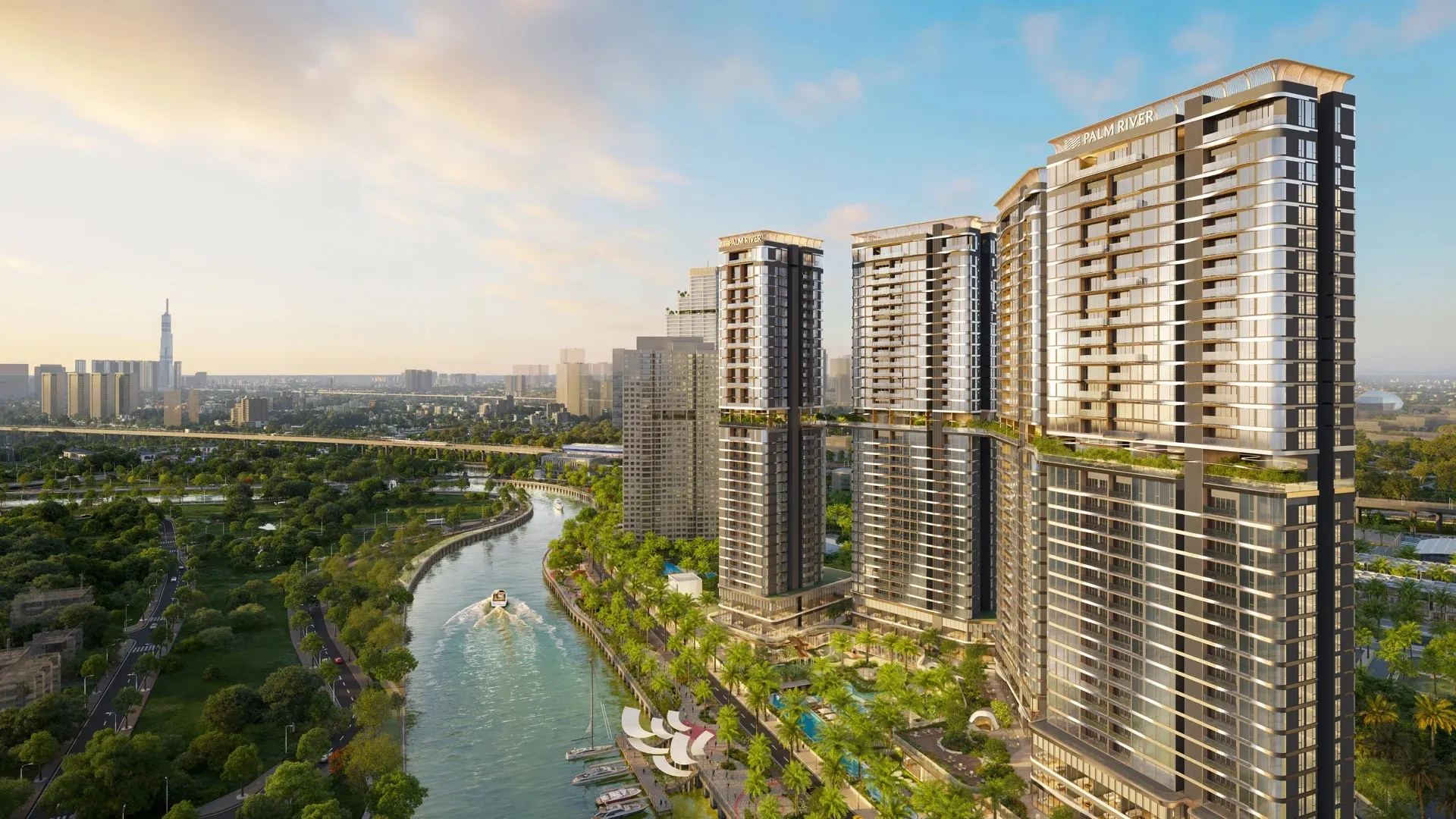 Toàn cảnh Palm River trong khu đô thị Palm City Nam Rạch Chiếc