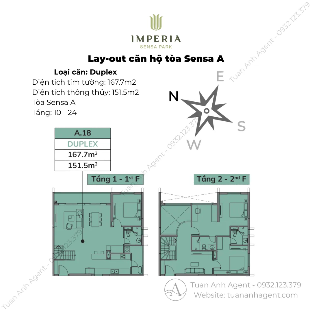 Layout căn Duplex 193,8m2 Sensa A Imperia Sensa Park