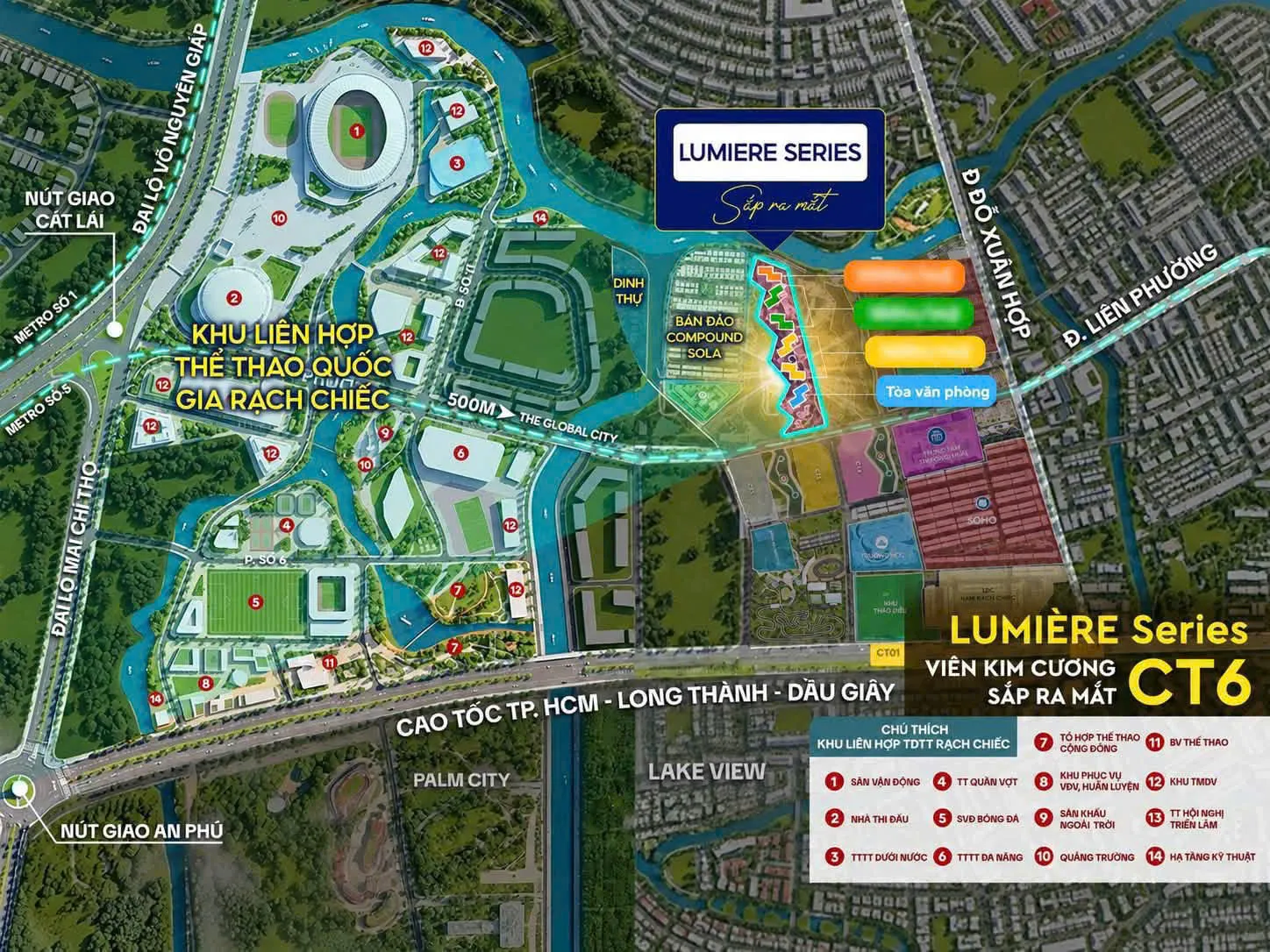 Vị trí dự kiến LUMIÈRE Series CT6 tại The Global City