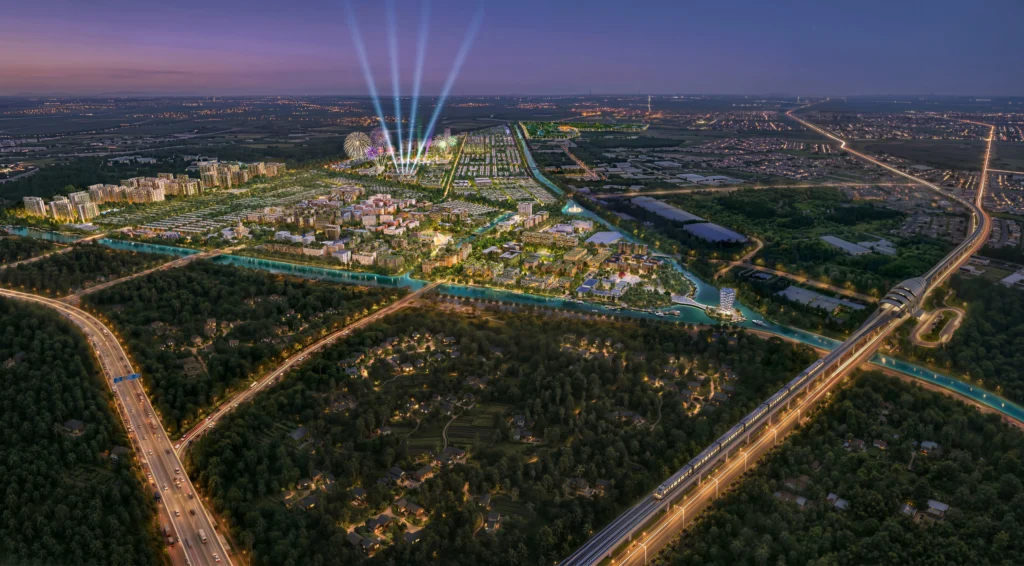 Phối cảnh tổng thể Vinhomes Sài Gòn Park theo góc nhìn trong tài liệu giới thiệu