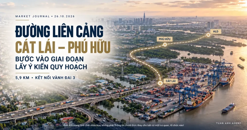 Đường liên cảng Cát Lái – Phú Hữu kết nối khu vực cảng với nút giao HLD và Vành đai 3