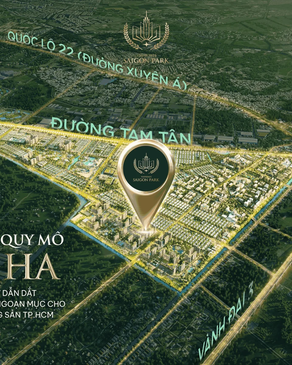 Phối cảnh tổng thể dự án Vinhomes Sài Gòn Park tại khu vực Hóc Môn