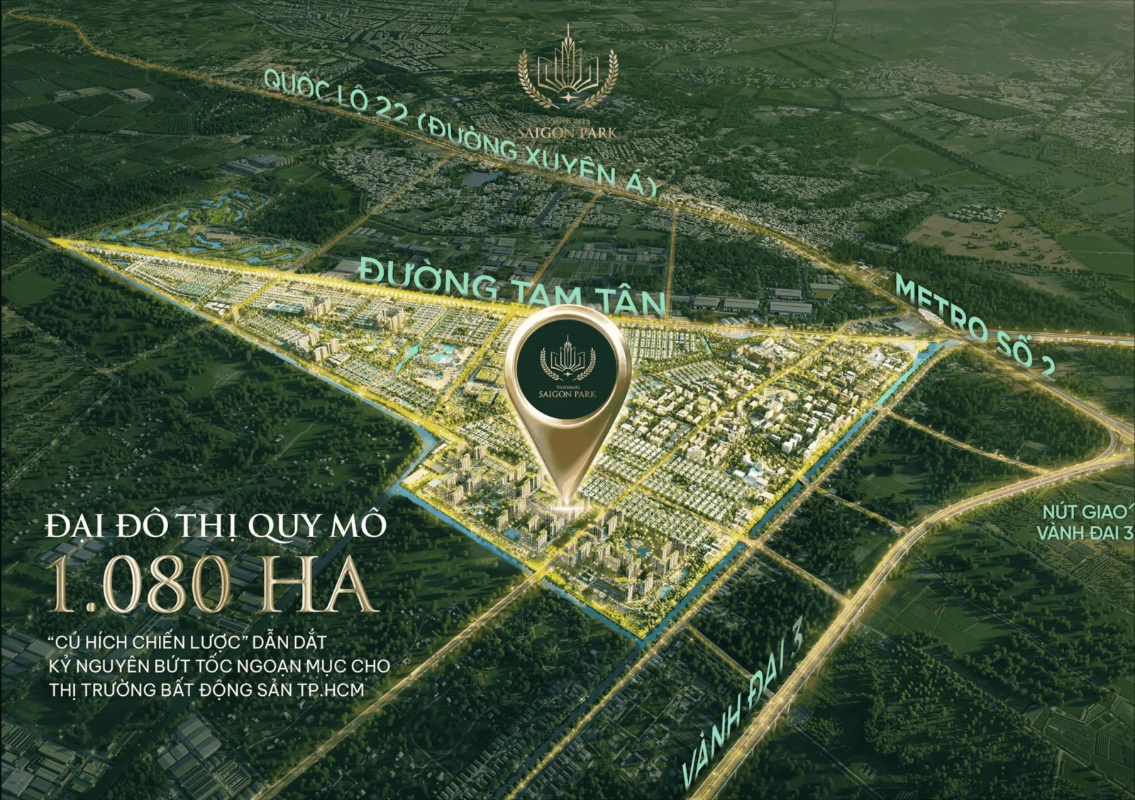 Phối cảnh tổng thể dự án Vinhomes Sài Gòn Park tại khu vực Hóc Môn