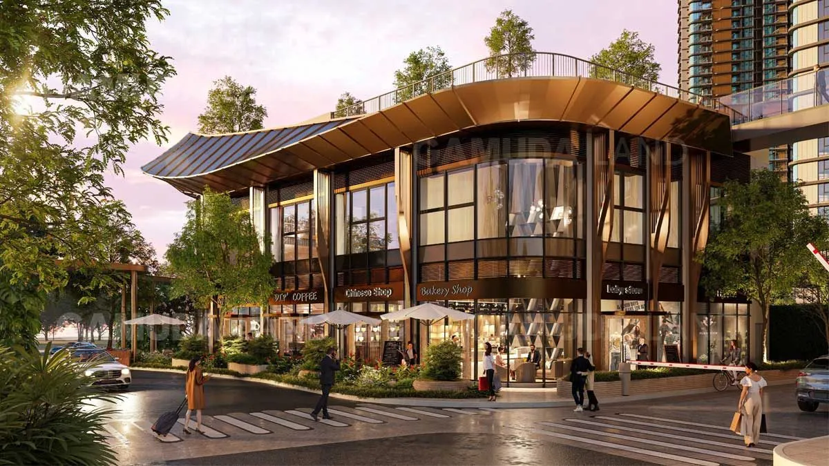 Phối cảnh shophouse và không gian thương mại dự án Norton Park