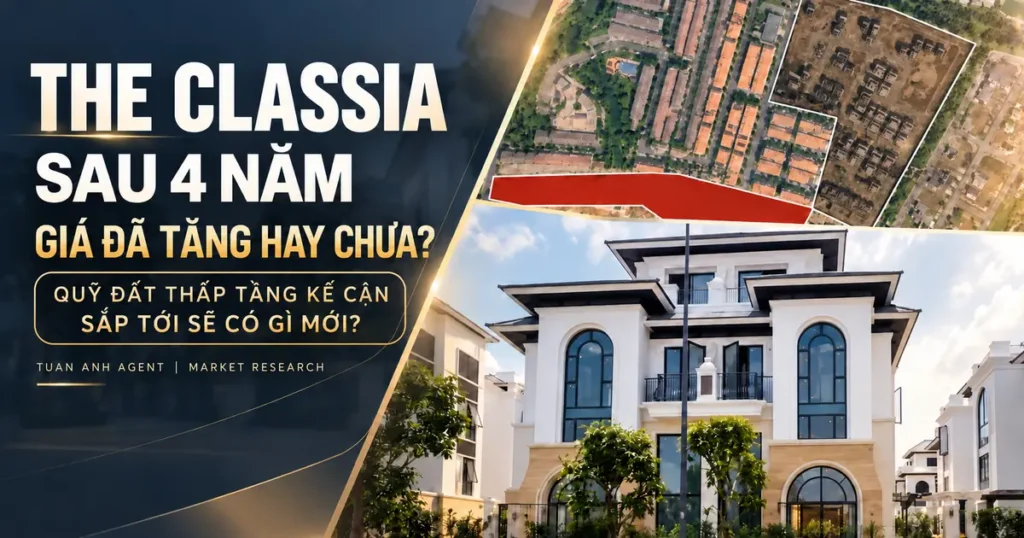 The Classia Khang Điền sau bốn năm và quỹ đất thấp tầng kế bên