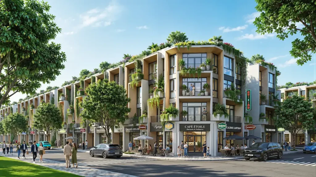Phối cảnh mẫu nhà liền kề CH-75 trong kho dự án Vinhomes Sài Gòn Park