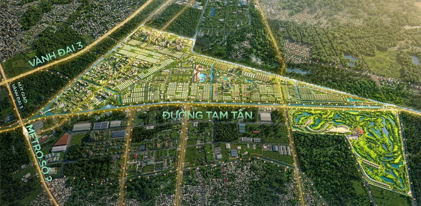 Phối cảnh tổng mặt bằng Vinhomes Sài Gòn Park theo kho tư liệu dự án