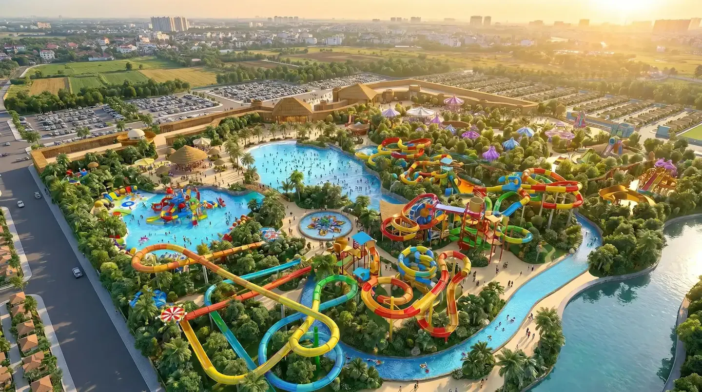 Phối cảnh tiện ích vui chơi mặt nước Ocean Park tại Vinhomes Sài Gòn Park